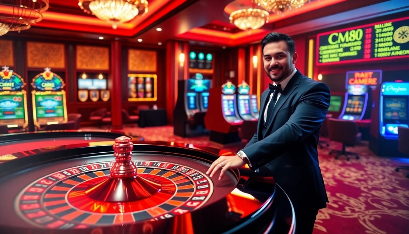 Experience high-stakes excitement with CM88 as players engage at the roulette table.