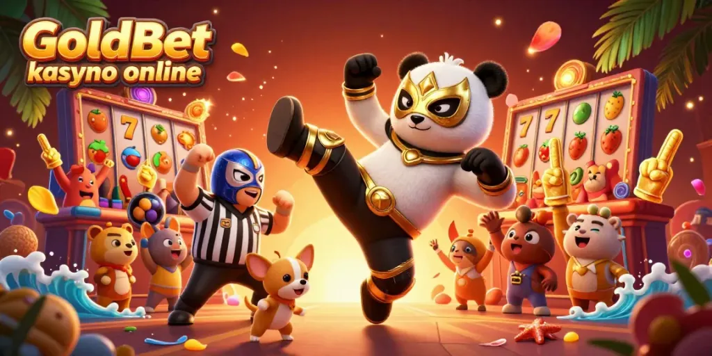 Przeżyj emocje w GoldBet kasyno online z profesjonalnym wrestlerem pandasem i szaloną publicznością.