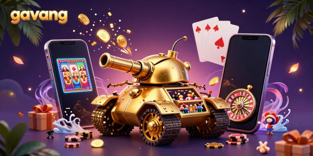 Experience the gavang casino excitement with a golden beetle tank and dynamic game elements.