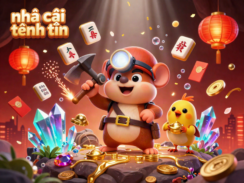Experience thrilling moments at nhà cái tặng tiền with a vibrant 3D casino illustration, featuring characters and gaming elements.