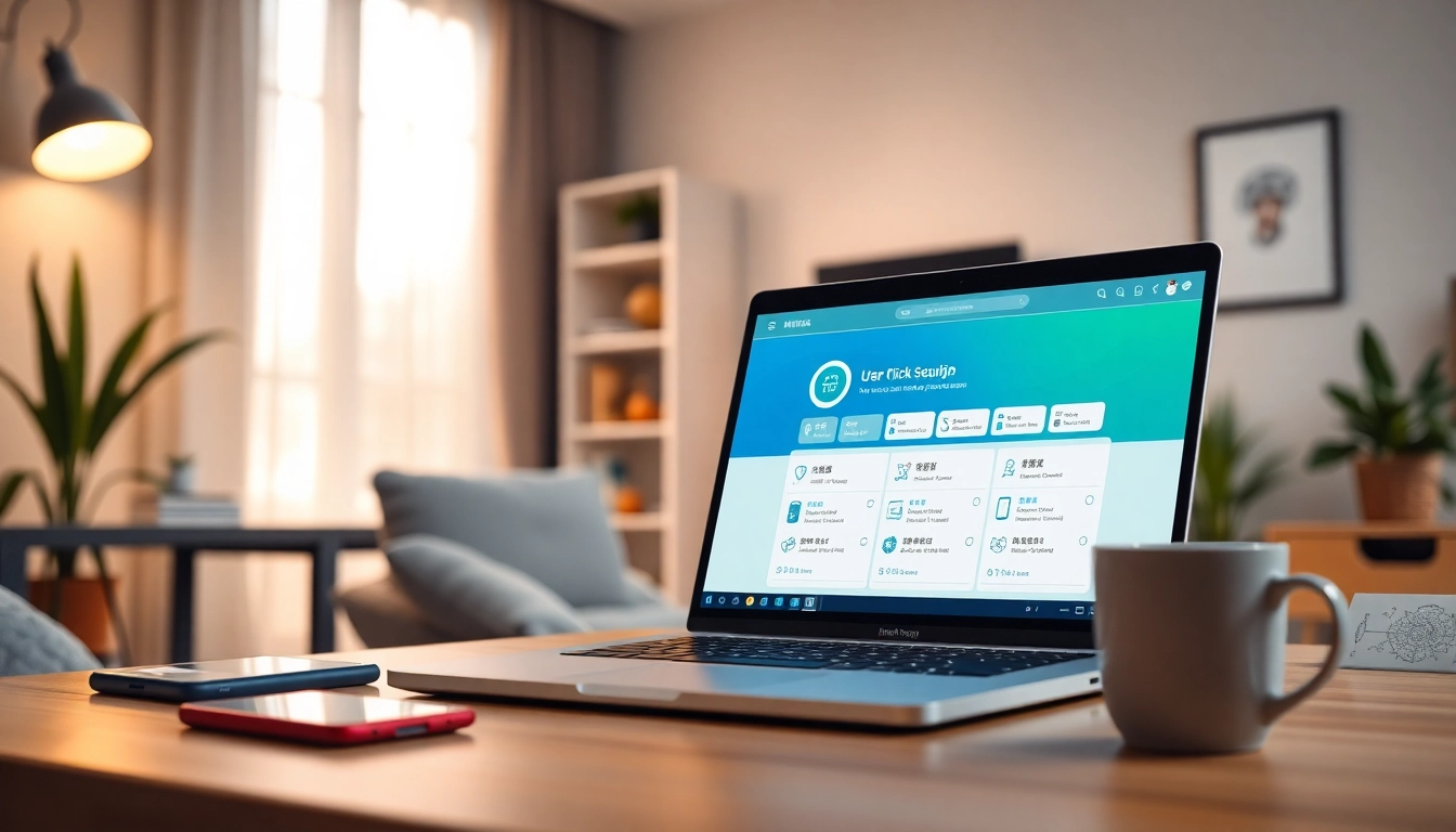 快连官网 interface on a laptop showcasing seamless connectivity features.