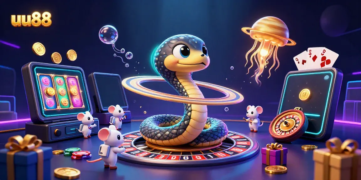 Experience the thrilling bets of uu88 in a cosmic casino with vibrant characters and games.
