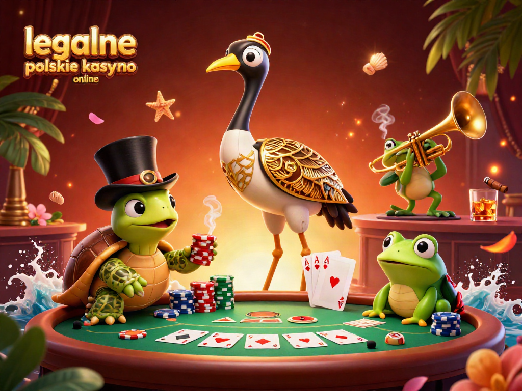 Experience thrilling excitement at legalne polskie kasyno online with a lively casino scene featuring poker chips and colorful characters.
