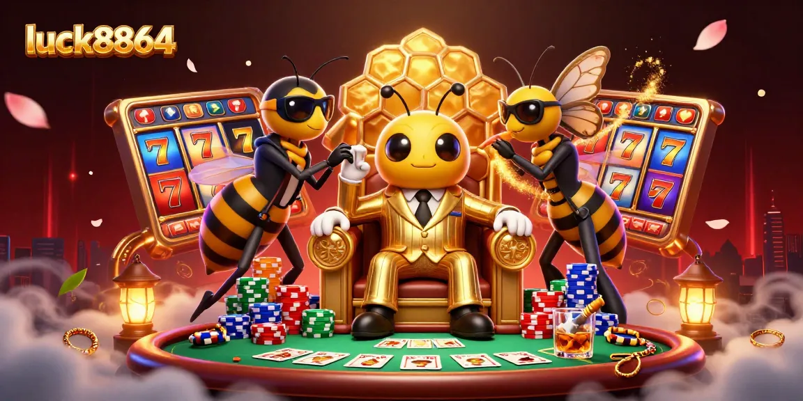 Win big at luck8864 with a thrilling 3D casino scene featuring dynamic characters and vibrant gaming elements.