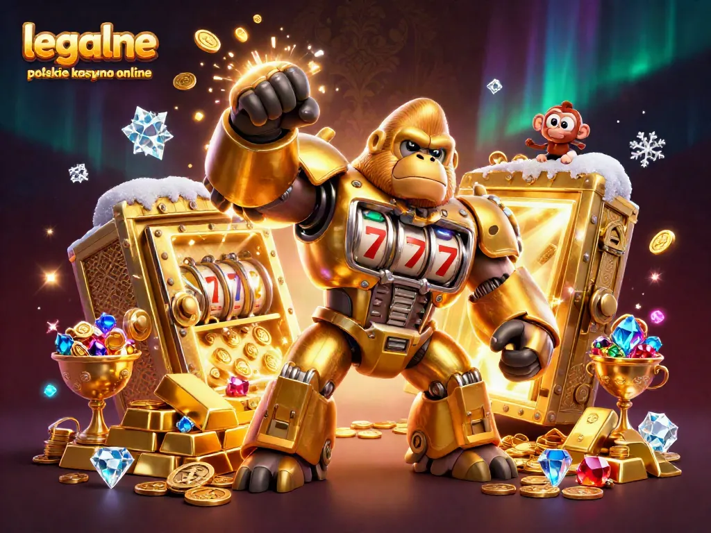 Experience excitement at legalne polskie kasyno online with a vibrant 3D casino scene bursting with rewards.