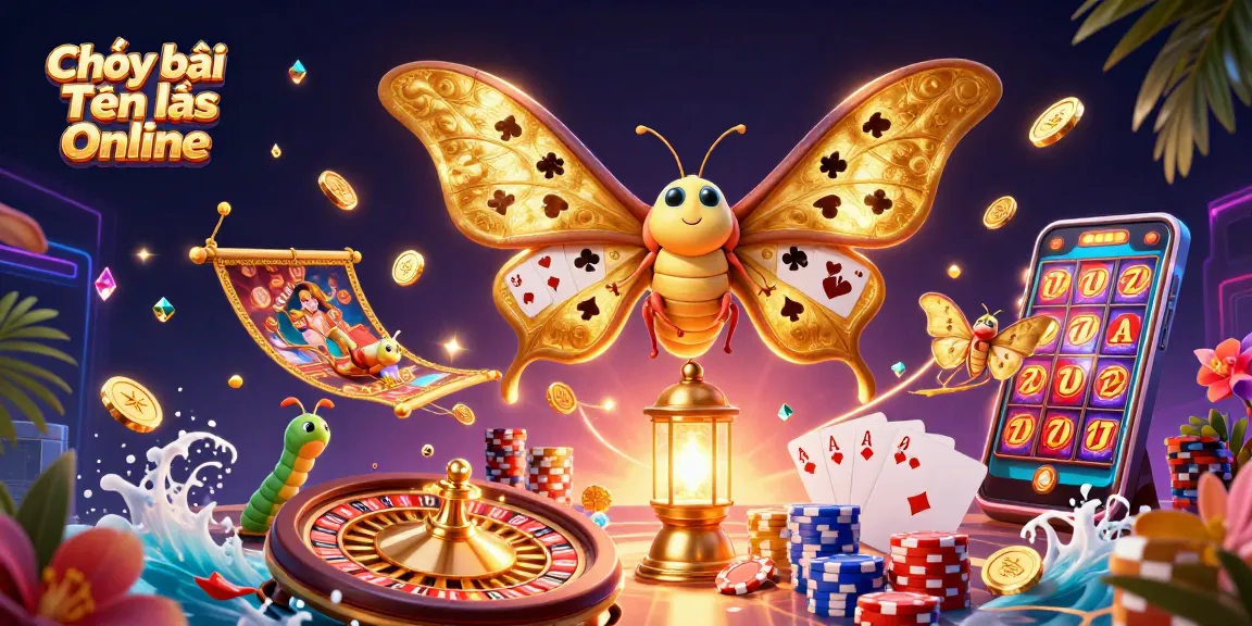Play bài Tiến lên Online with vivid casino scenes animated by a golden atlas moth.
