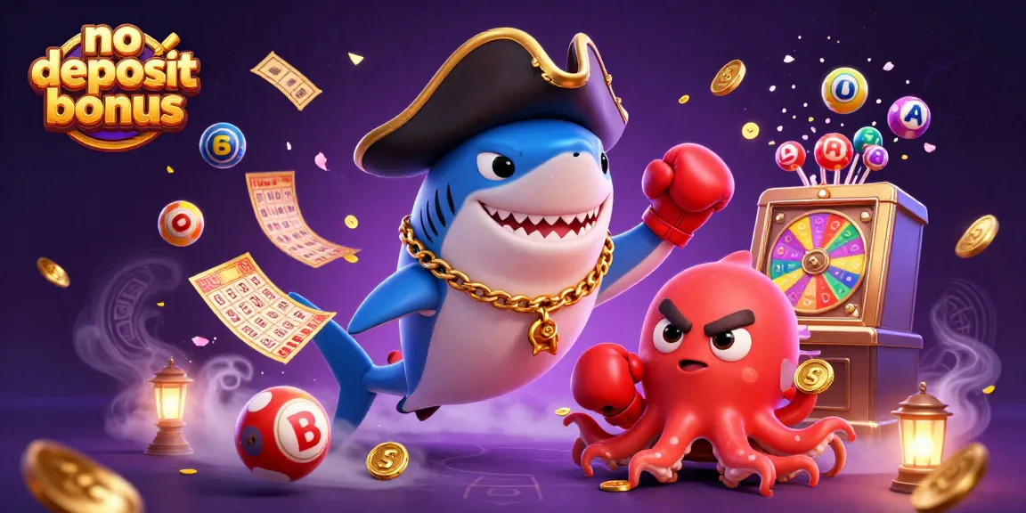 Experience the excitement of no deposit bonus offers in this vibrant 3D casino scene with engaging characters.