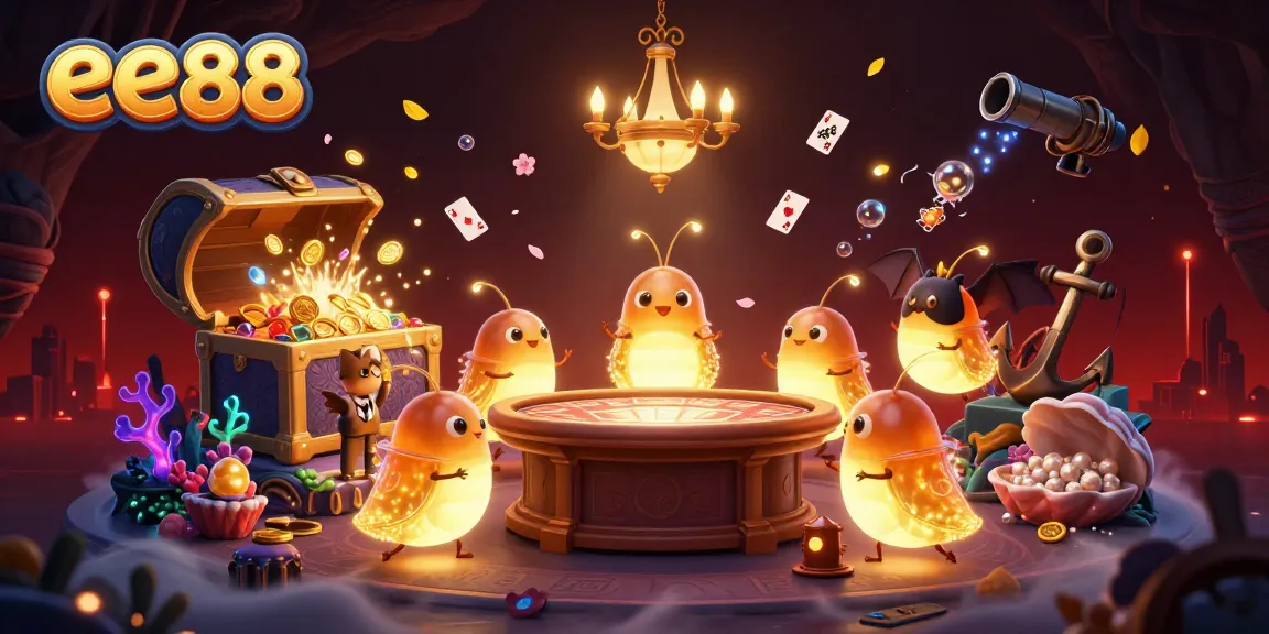 Experience the enchanting glow of ee88 casino with luminescent characters and treasure in vivid detail.