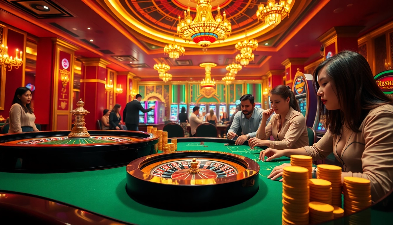 Engage in thrilling gameplay at https://8xx.network/ with vibrant casino atmosphere showing roulette wheel and poker table.