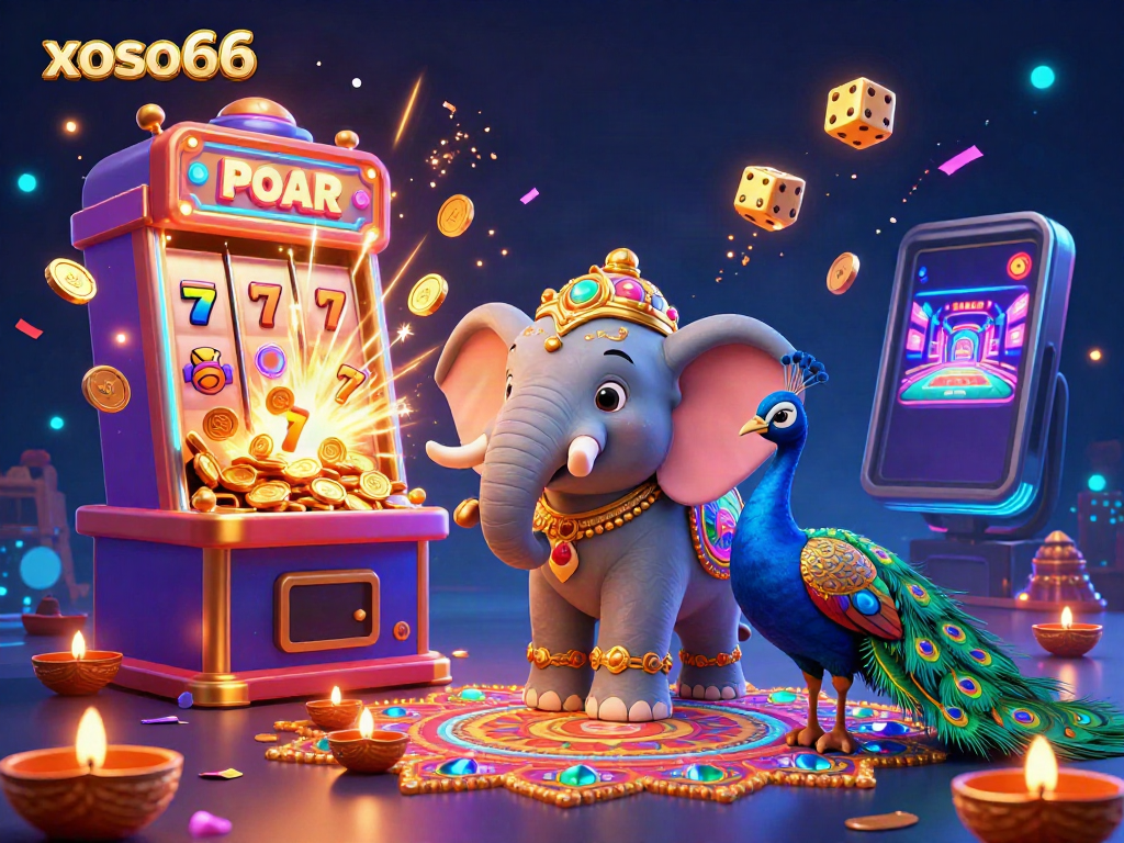 Experience excitement with xoso66 in a vibrant 3D casino scene filled with dynamic jackpot elements and colorful characters.