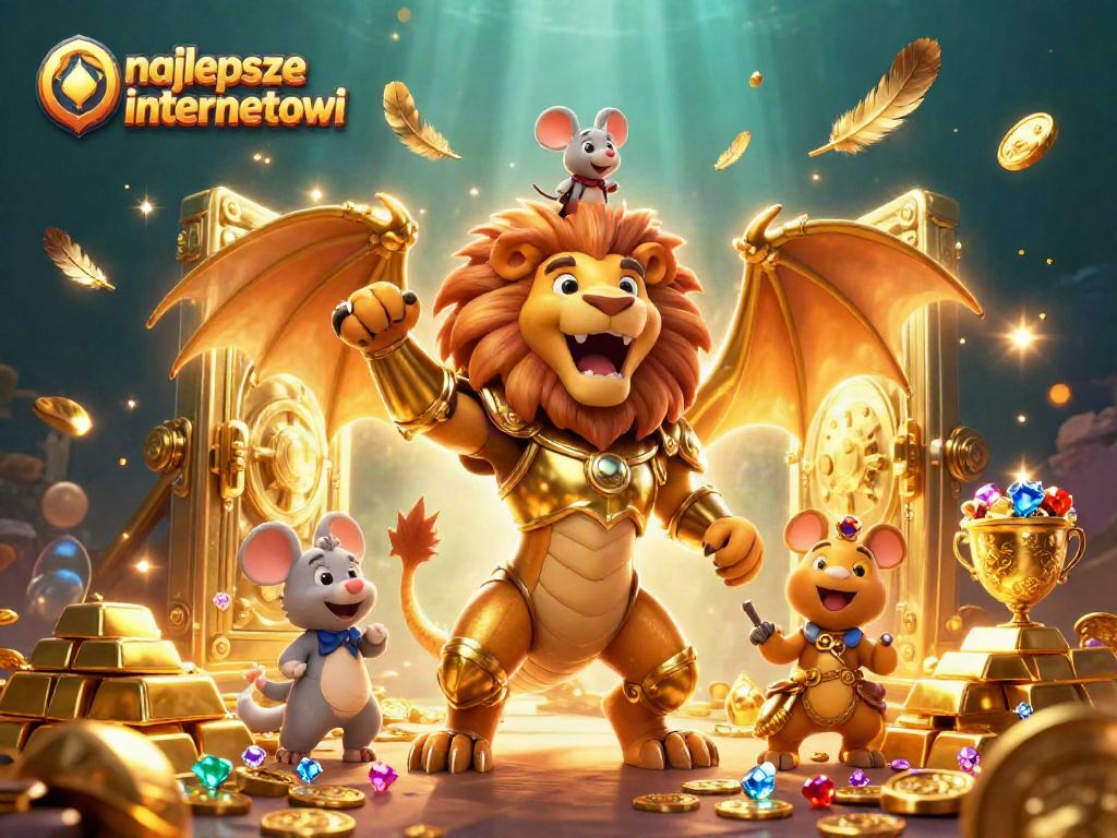 Experience the thrill of the najlepsze kasyna internetowe with our dynamic, cartoon-style casino illustration featuring adventure elements.