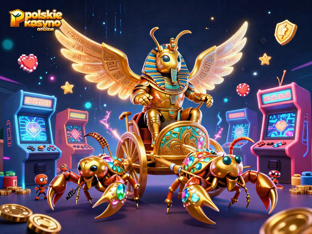 Experience the thrill at polskie kasyno online with golden scarab beetles and poker chip army!
