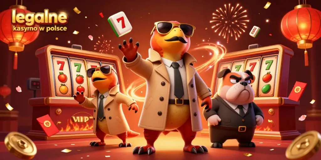 Experience the dynamic world of legalne kasyno w polsce with unique characters and vibrant casino elements.