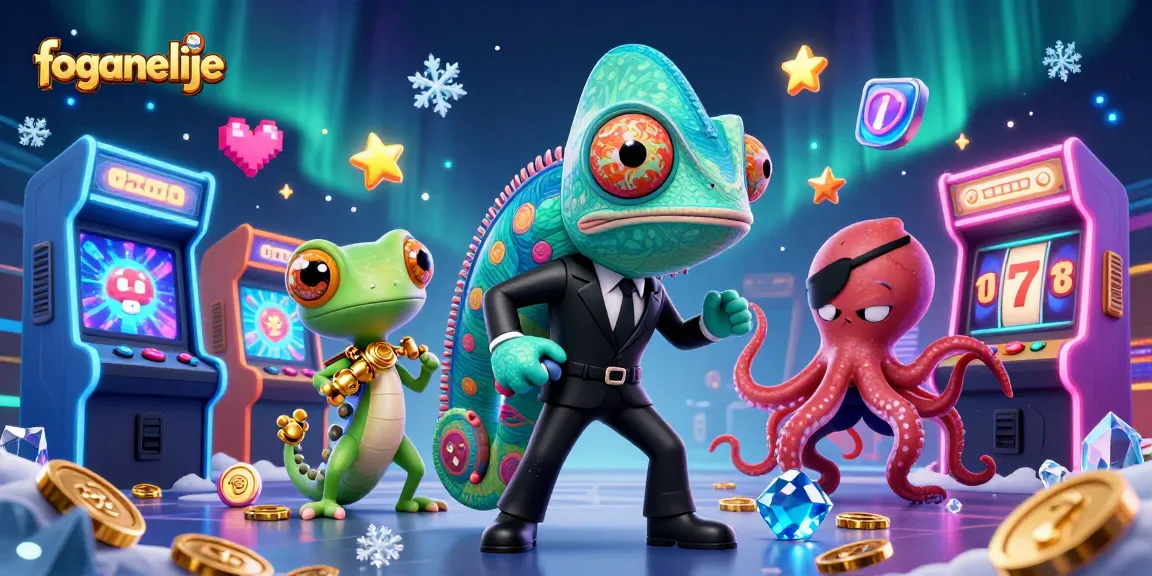 Experience thrilling moments on foganelije with vibrant 3D casino characters and slot elements.