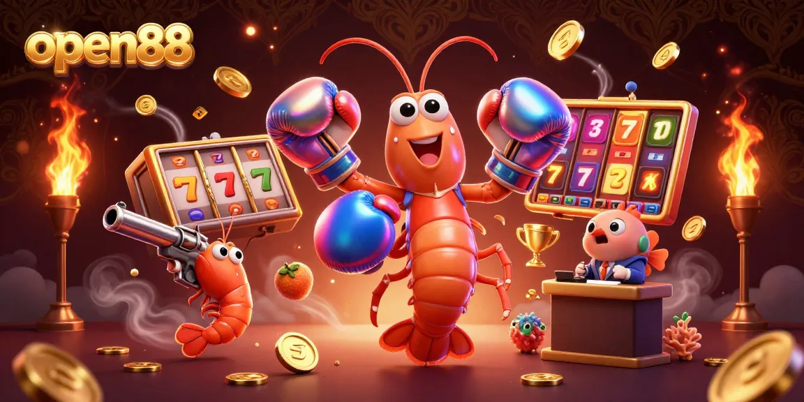 Engage with open88's dynamic online casinos as colorful characters and casino elements promote thrilling gameplay.