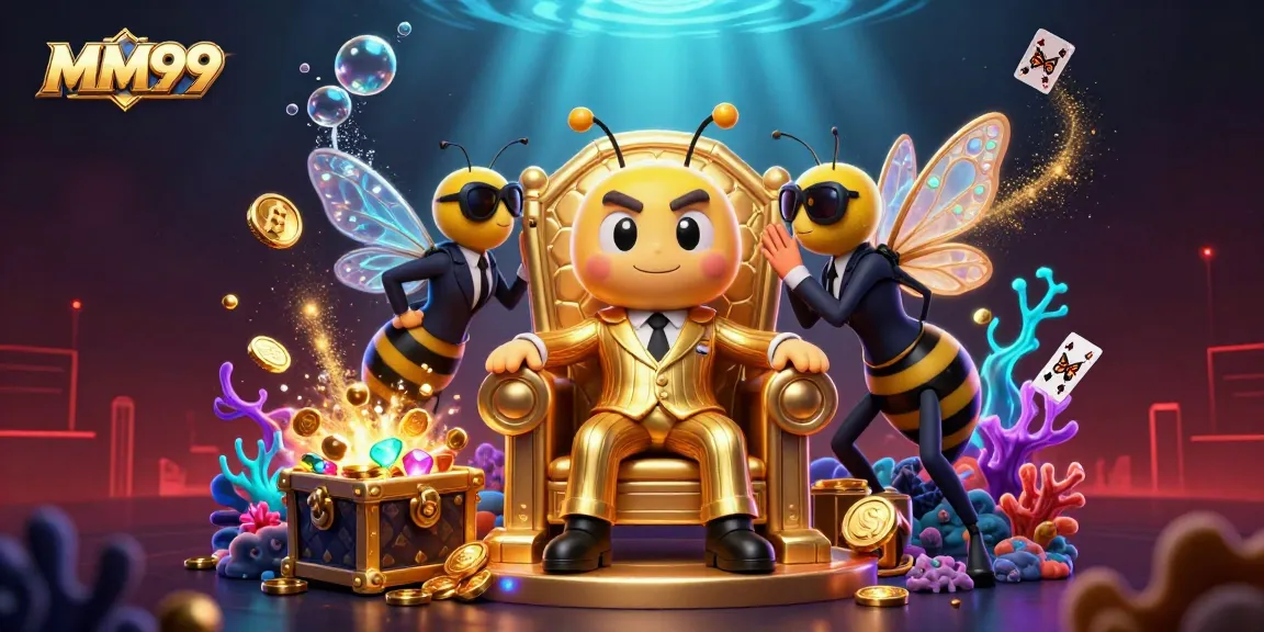 Experience thrilling gameplay with MM99's vibrant 3D casino illustration featuring exciting characters and elements.